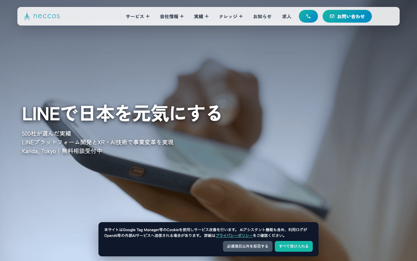株式会社ネッコス 公式サイトのスクリーンショット