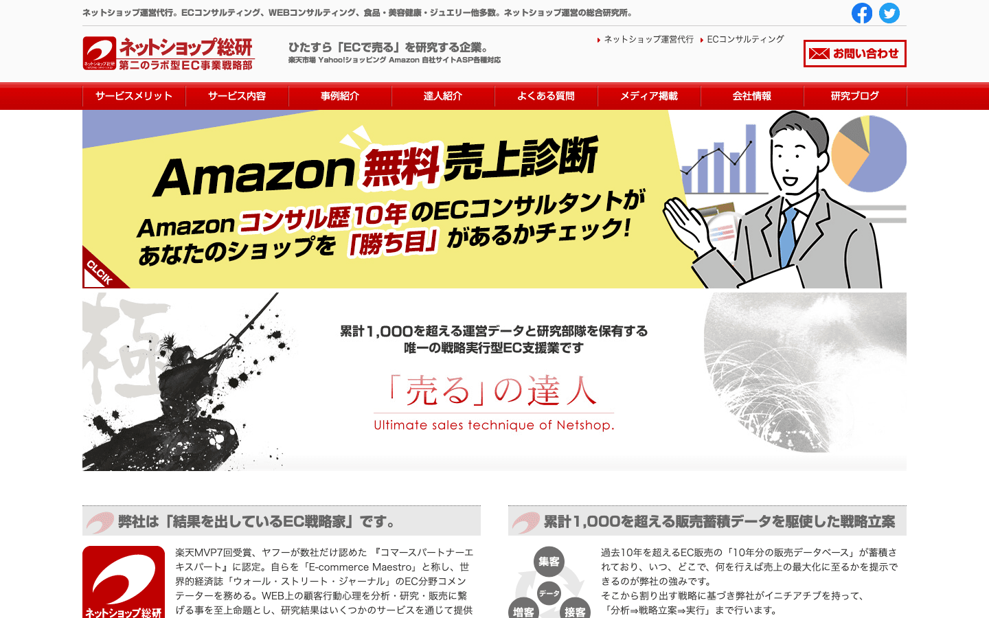 株式会社ネットショップ総研 公式サイトのスクリーンショット