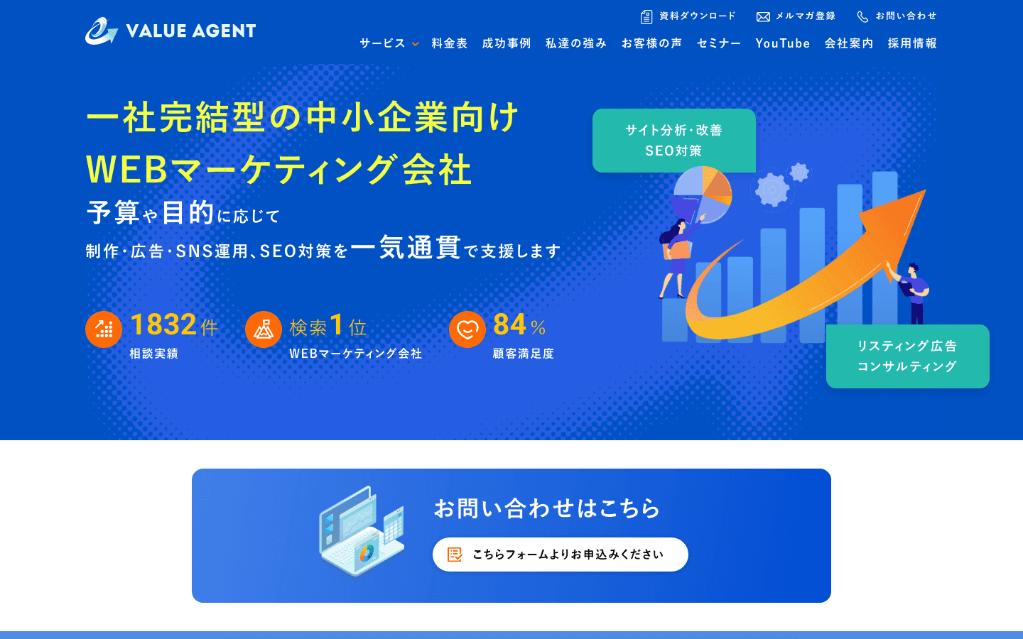 株式会社バリューエージェント 公式サイトのスクリーンショット