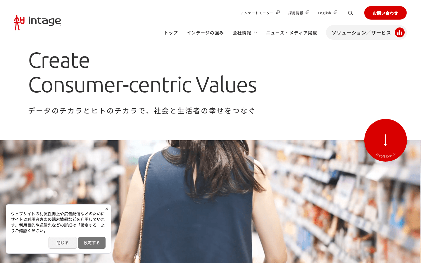 株式会社インテージ 公式サイトのスクリーンショット