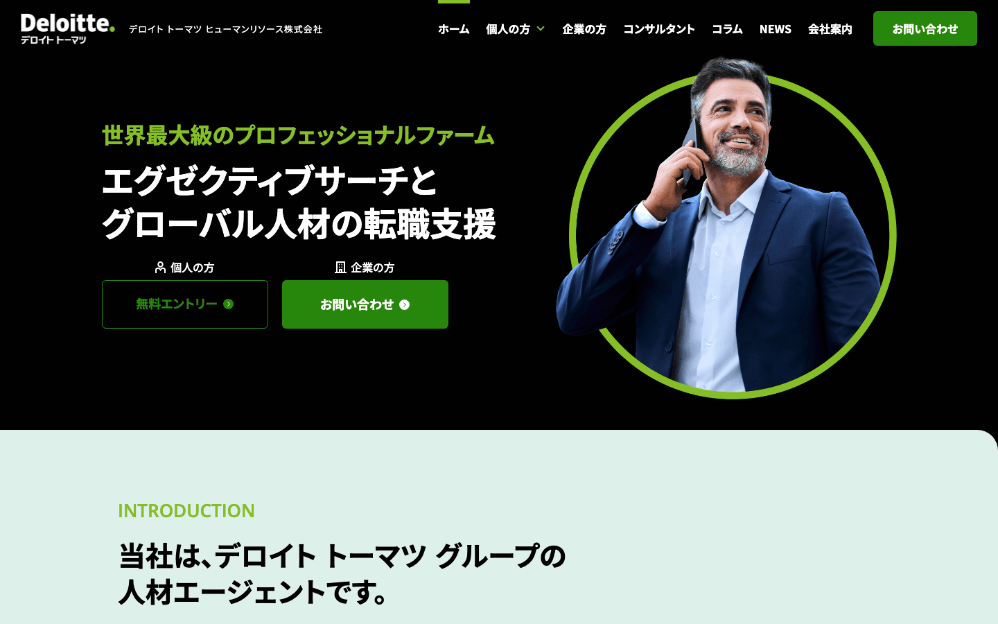 デロイト トーマツ ヒューマンリソース株式会社 公式サイトのスクリーンショット