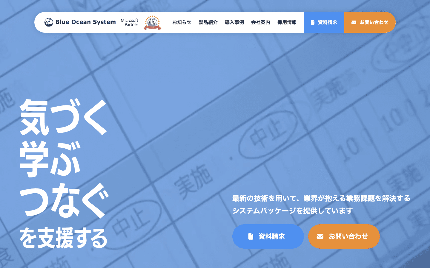株式会社ブルーオーシャンシステム 公式サイトのスクリーンショット