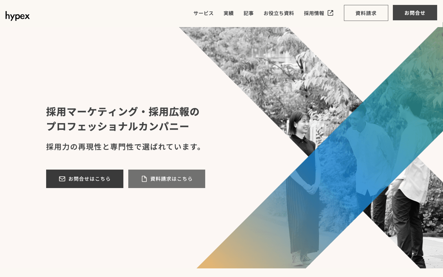 株式会社hypex 公式サイトのスクリーンショット