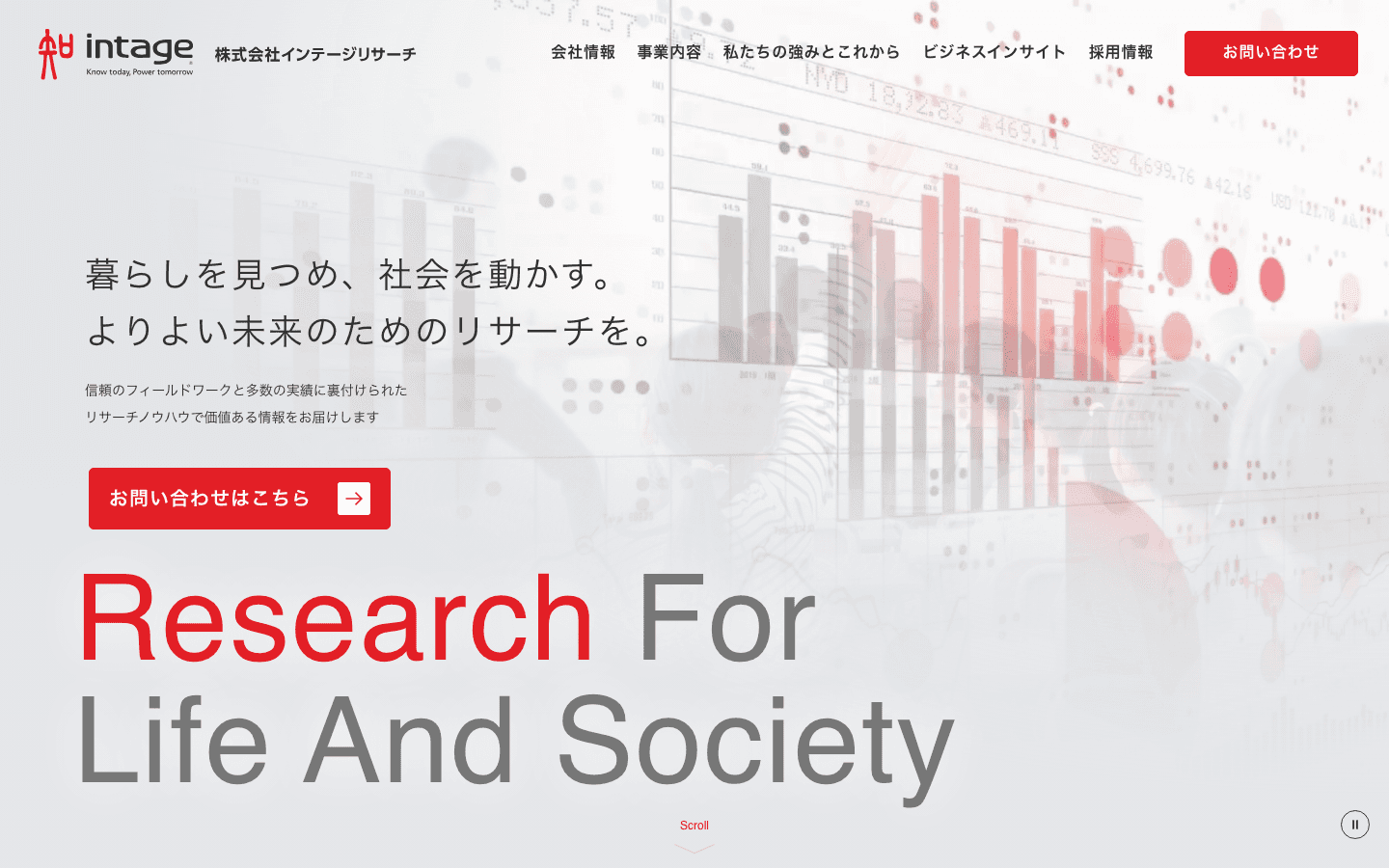 株式会社 インテージリサーチ 公式サイトのスクリーンショット