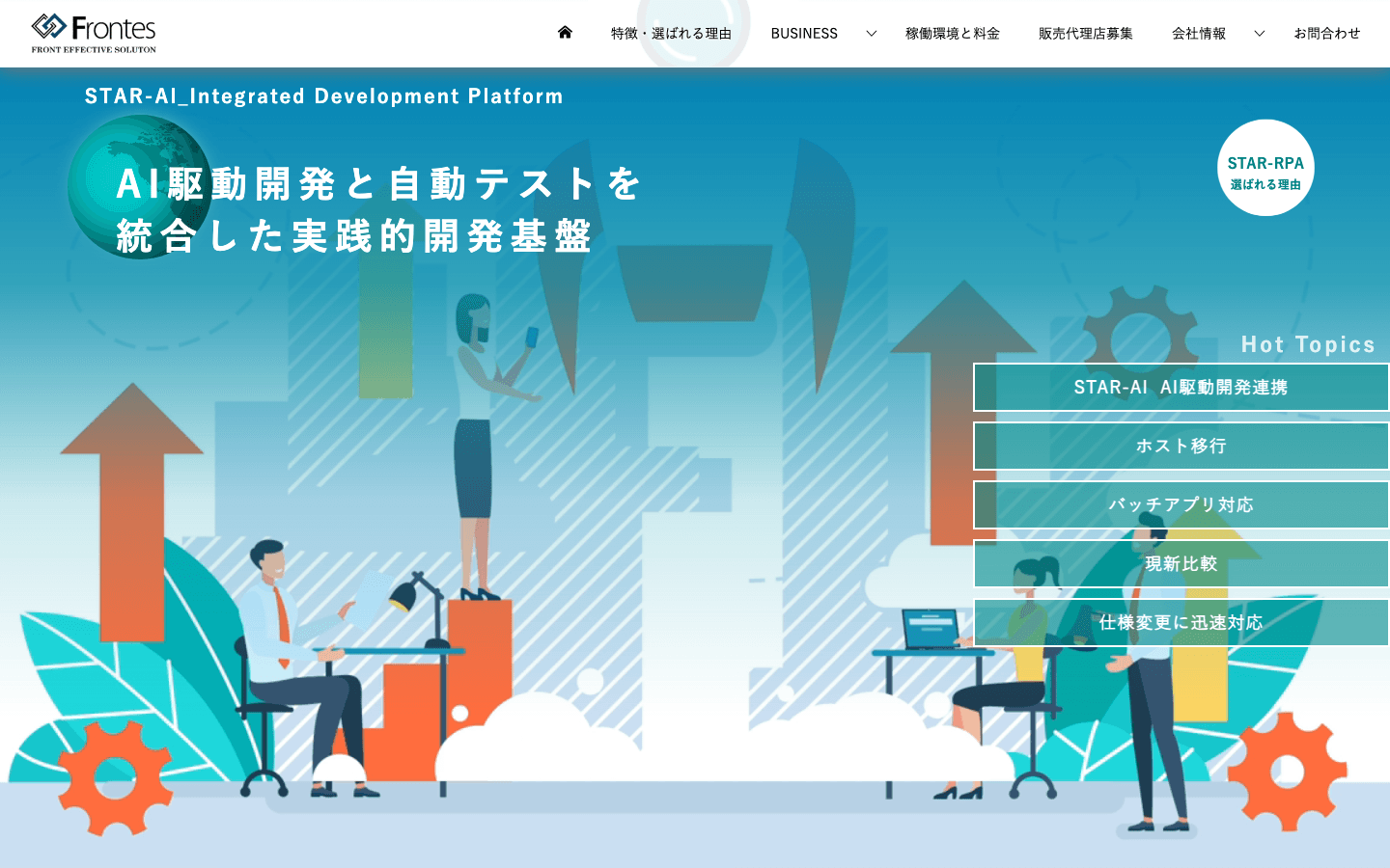 株式会社フロンテス 公式サイトのスクリーンショット