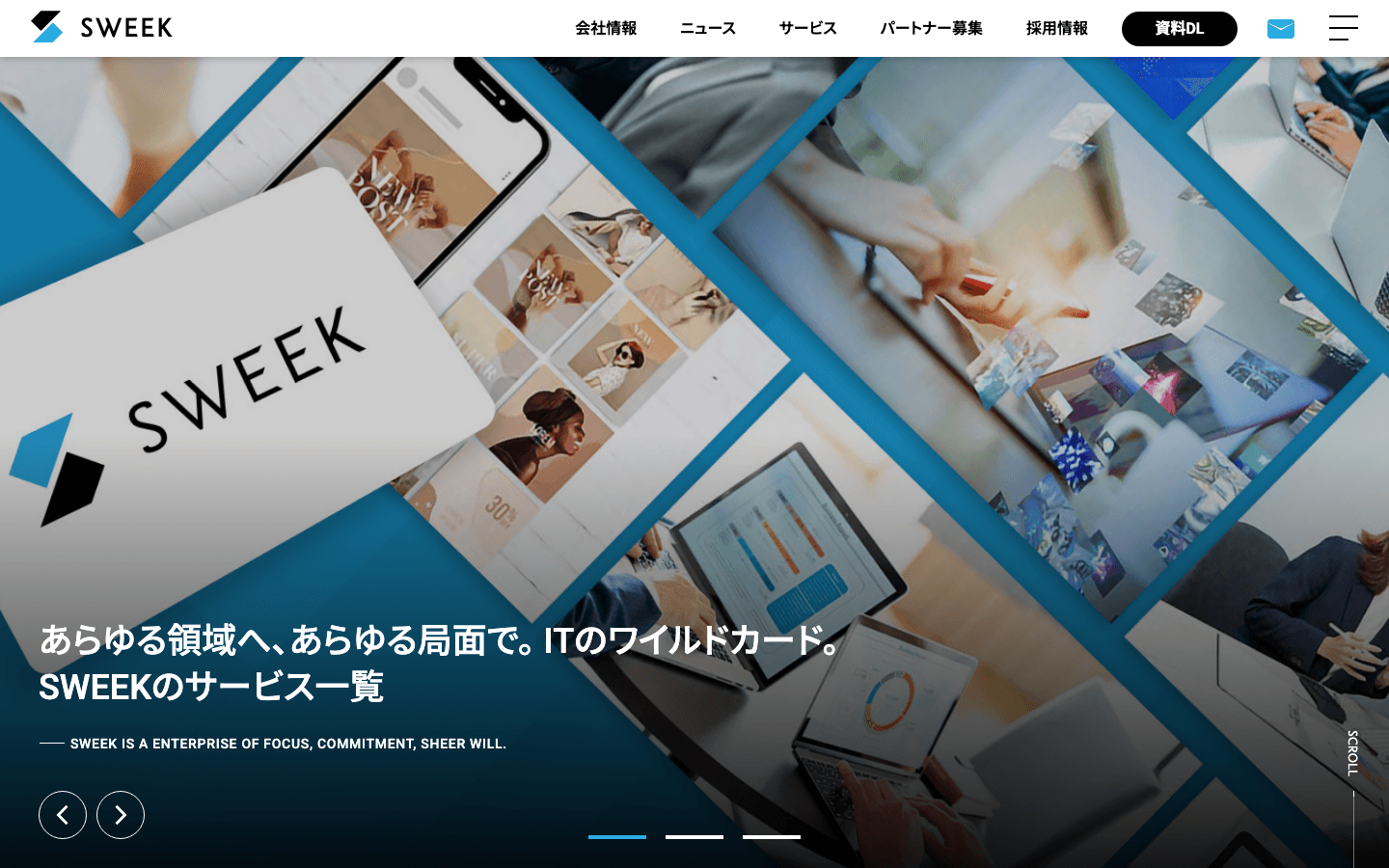 株式会社スウィーク 公式サイトのスクリーンショット
