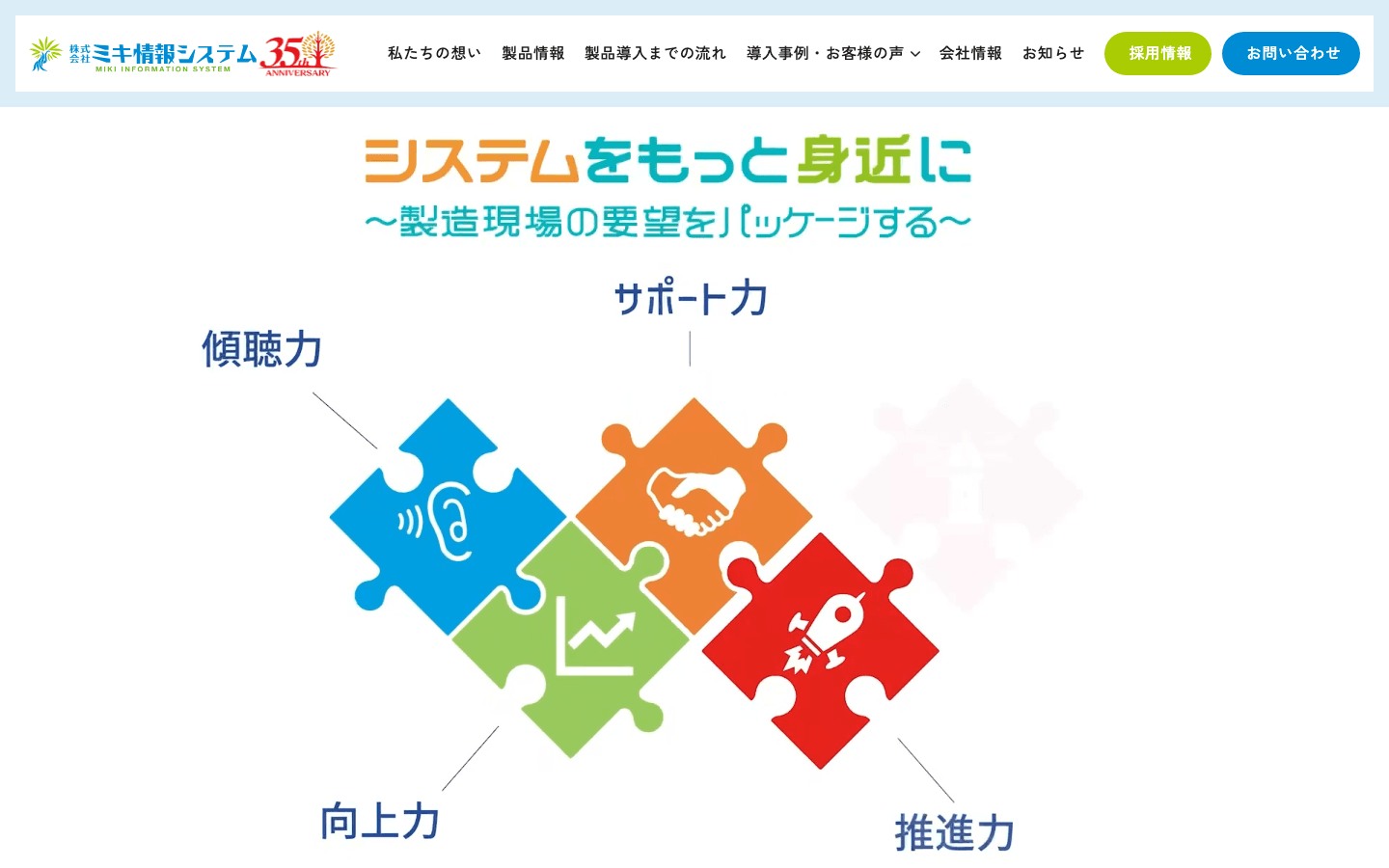 株式会社ミキ情報システム 公式サイトのスクリーンショット