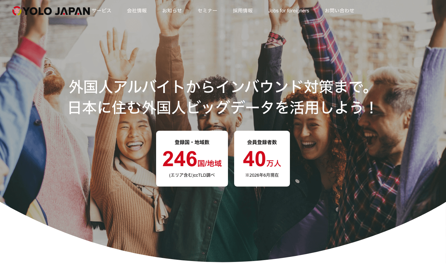 株式会社YOLO JAPAN 公式サイトのスクリーンショット
