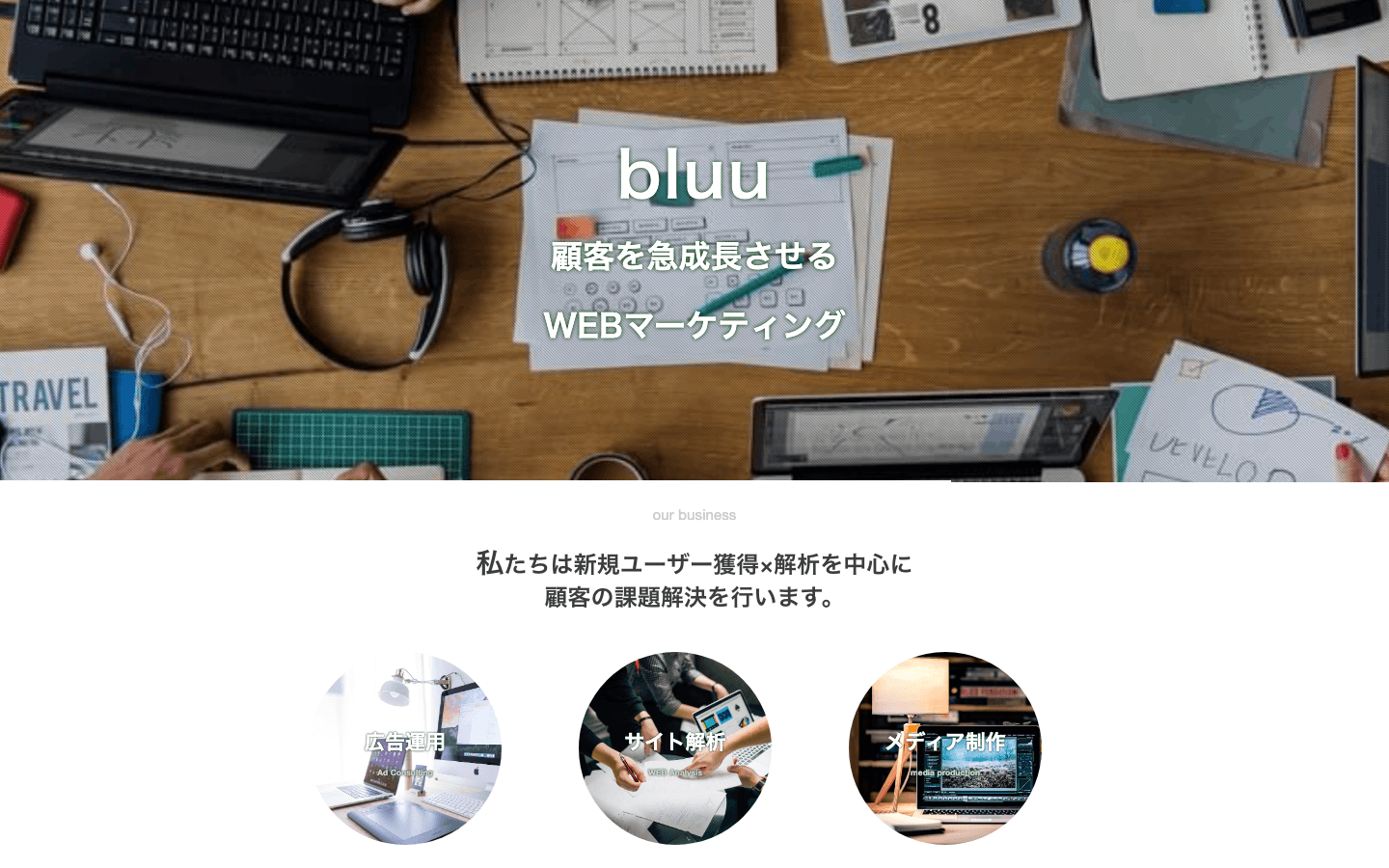 合同会社bluu 公式サイトのスクリーンショット