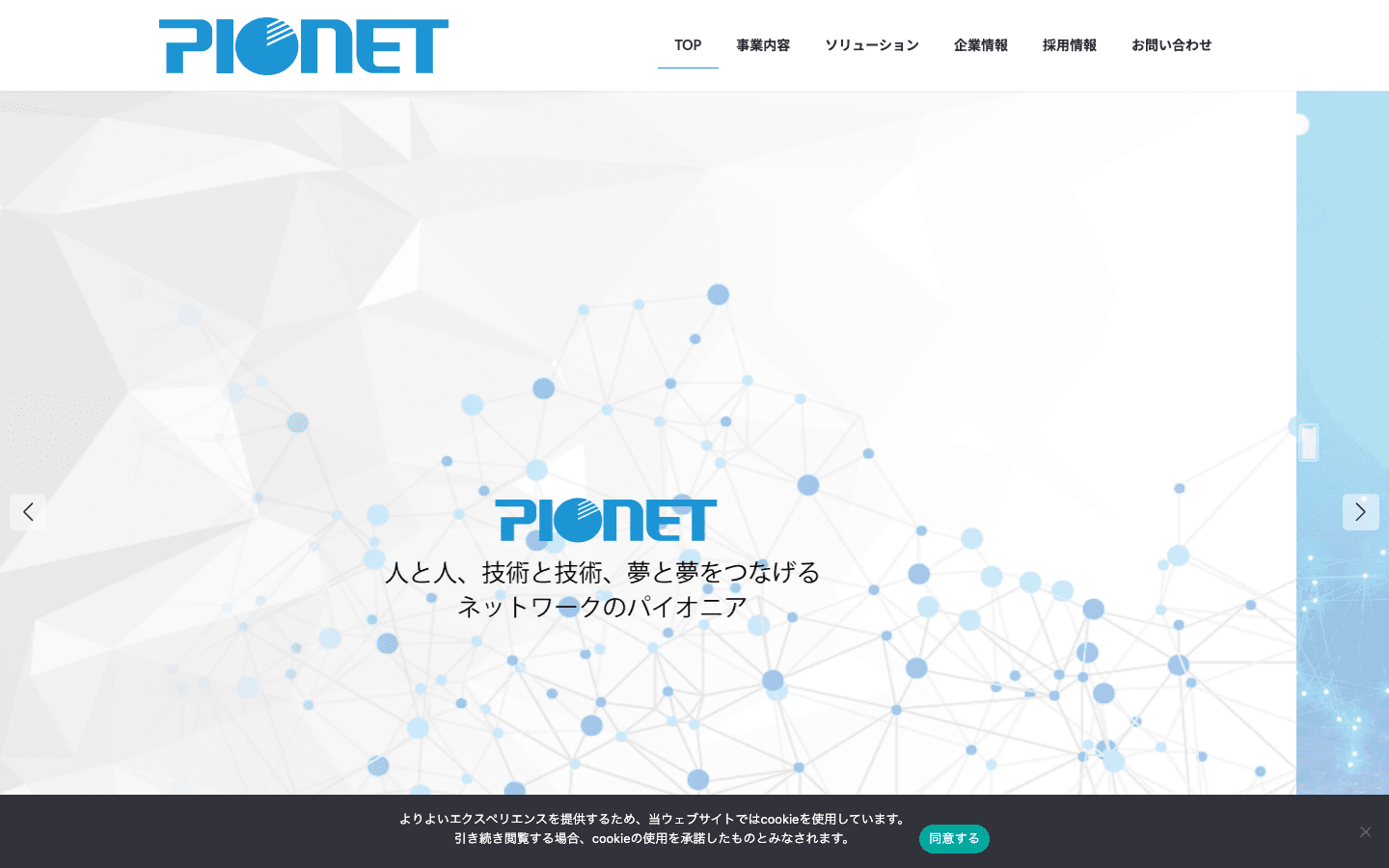 パイオネット・ソフト株式会社 公式サイトのスクリーンショット