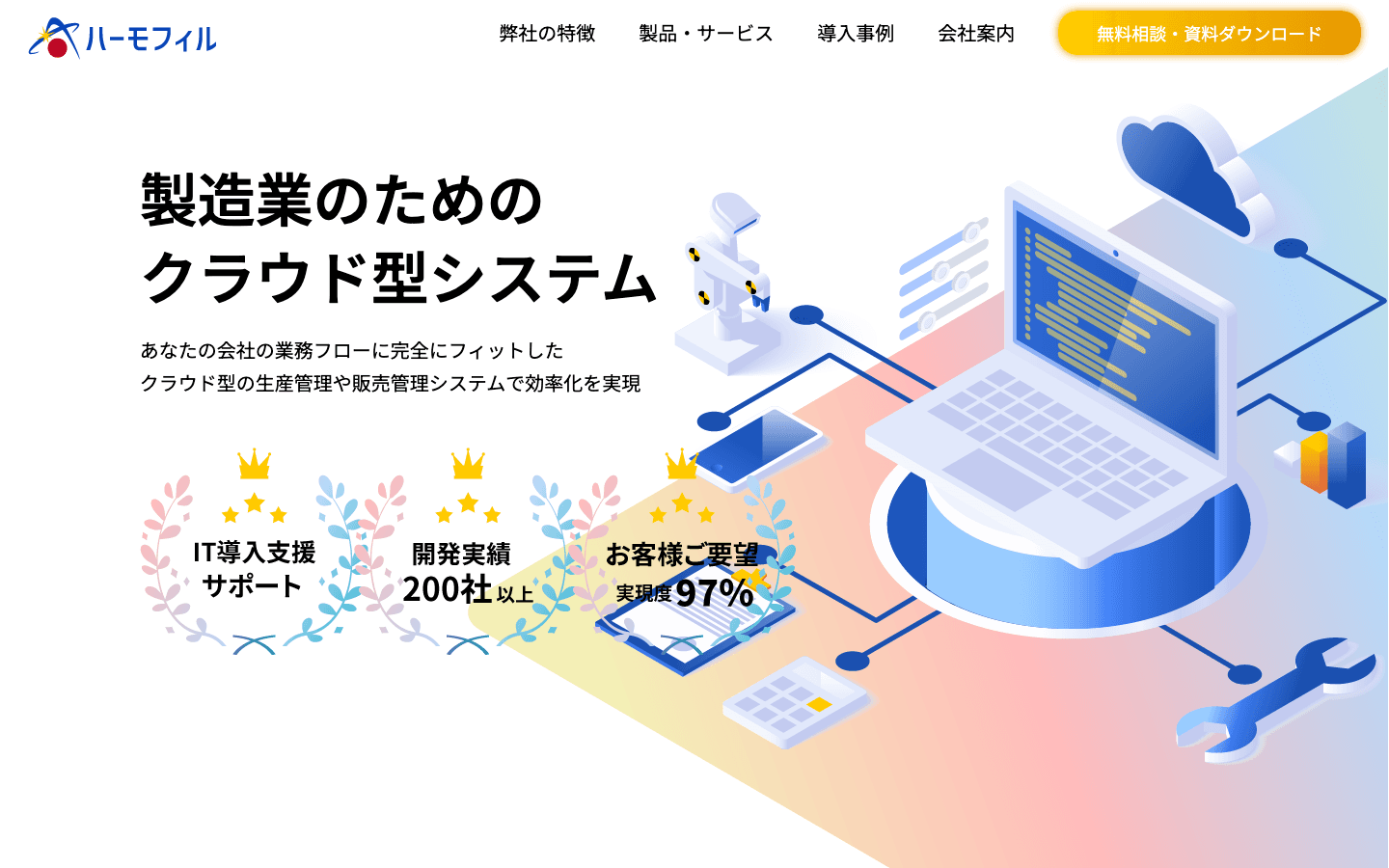 ハーモフィル株式会社 公式サイトのスクリーンショット